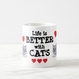 Leven is beter met katten mok We zijn allemaal m