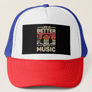 Leven Is Beter Met Muziek Liefhebber Muzikant Outf Trucker Pet