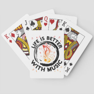 Leven is beter met muzieknotities Muzikant Muziek Pokerkaarten