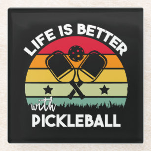Leven is beter met Pickleball Glazen Onderzetter