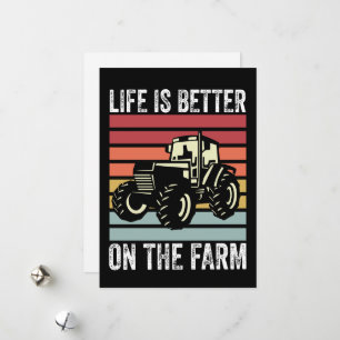 Leven Is Beter Op De Boerderij - Boerenliefhebbers Feestdagenkaart
