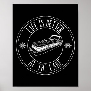 Leven is beter op de pontonboot voor vissen op het poster