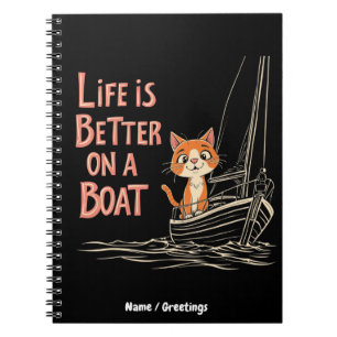 Leven is beter op een boot Katamaran zeilen ontwer Notitieboek