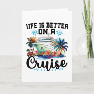 Leven Is Beter Op Een Cruiseschip Familie Vakantie Kaart