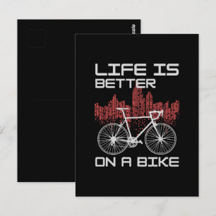 Leven is beter op een fiets briefkaart