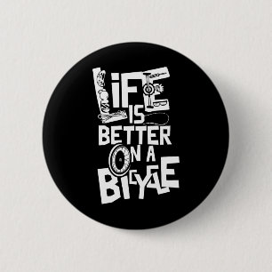 Leven Is Beter Op Een Fiets Fiets Wielrennen Fiets Ronde Button 5,7 Cm