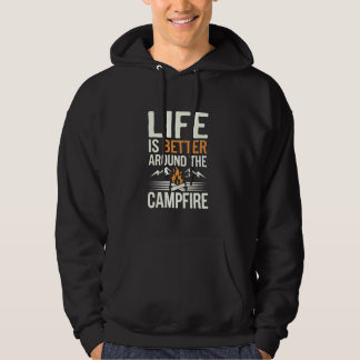 Leven is beter rond het kampvuur Grappig kamperen  Hoodie