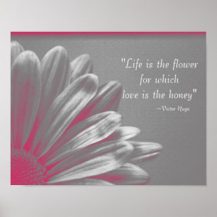 Leven is de Bloem - Roze Gerbera Poster