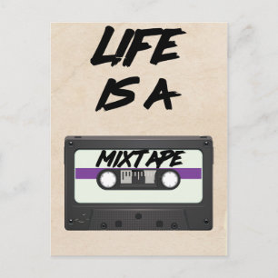 leven is een mixtape inspirerende quote briefkaart