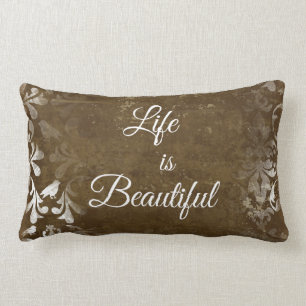 leven is een prachtig citaat kussen