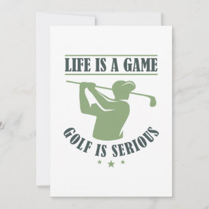 Leven Is Een Spel Golf Is Ernstig Bedankkaart