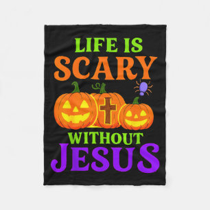 Leven is eng zonder Jezus Christelijke Halloween _ Fleece Deken
