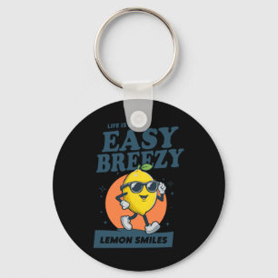 Leven Is Gewoon Easy Breezy Lemon Smiles Design Sleutelhanger