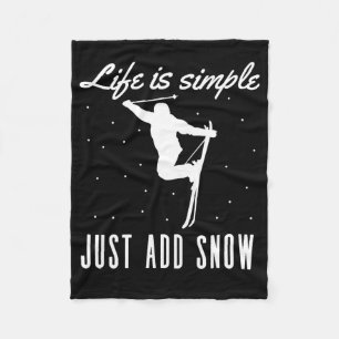 Leven is gewoon sneeuw Voeg vintage snowboard toe Fleece Deken