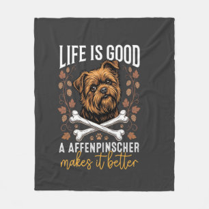 Leven Is Goed Affenpinscher Hond Gekruiste Botten Fleece Deken