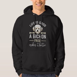 Leven Is Goed Bichon Frise Hond Botten Witte Vacht Hoodie