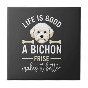 Leven Is Goed Bichon Frise Hondenskeletten Witte V Tegeltje