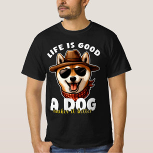Leven is Goed Een Hond Maakt Het Nog Beter Geschen T-shirt