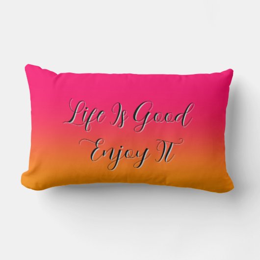 Leven is Goed Geniet Ervan Regenboog Lendenkussen Kussen (Voorkant)