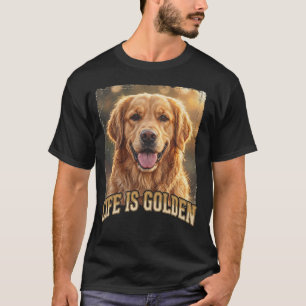 Leven Is Gouden Goud Retriever Hond T-Shirt Vint