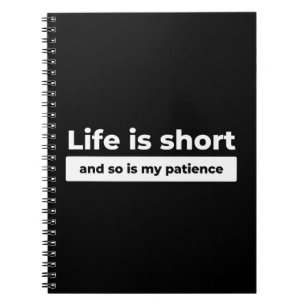 Leven is Kort Grappige Quote Notitieboek