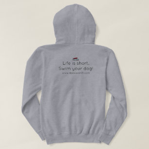 Leven is kort. Zwem met je hond! Black Dog Front H Hoodie