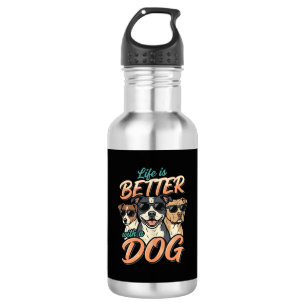Leven is leuker met honden vector waterfles