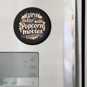Leven is leuker met Popcorn & Films Retro Design Magneet
