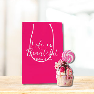 Leven is Mooie Blog Merk Website Roze Medium Cadeauzakje