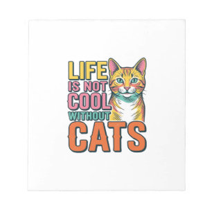 Leven is niet cool zonder katten vintage katten T- Notitieblok