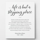 Leven is slechts een stopplaats Gedicht Herdenking Fotoplaat (Voorkant)