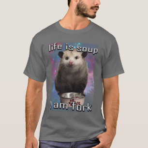 Leven is soep ik ben vork opossum t-shirt
