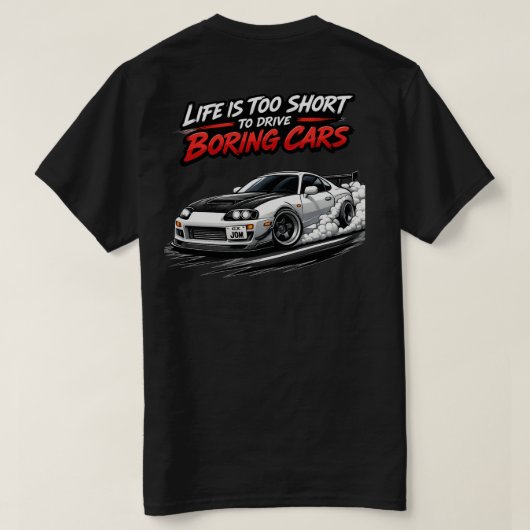 Leven Is Te Kort JDM Zwarte T-shirt (Design achterkant)