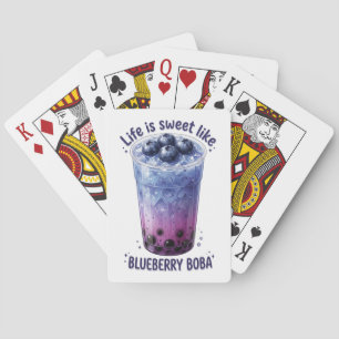 Leven is zoet als blauwe boba pokerkaarten