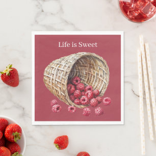 Leven is Zoete Frambozen Fruit Voeding Servet