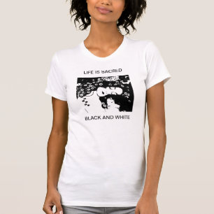 LEVEN IS ZWARTE ZWARTE EN WITTE T-SHIRT
