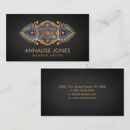 Leven - kleurrijke luxeversiering visitekaartje (Voorkant / Achterkant)