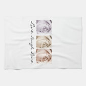 leven, lachen, liefde floral theedoek (Horizontaal)