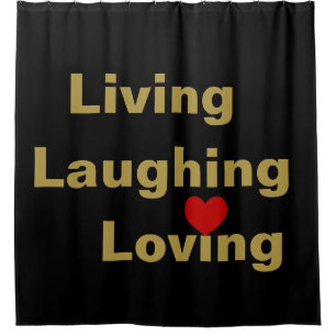 Leven, lachen, liefdevolle douchergordijn douchegordijn