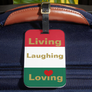 Leven, lachen, liefhebben bagagelabel