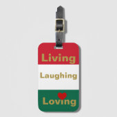 Leven, lachen, liefhebben bagagelabel (Voorkant (verticaal))