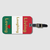 Leven, lachen, liefhebben bagagelabel (Voorkant (horizontaal))