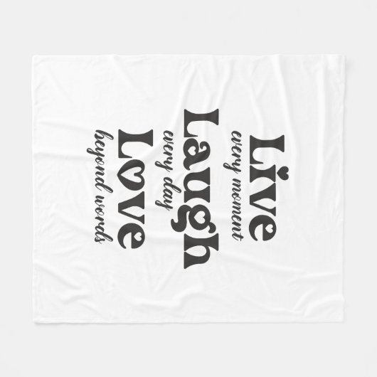 Leven, lachen, liefhebben - drie mooie woorden fleece deken (Voorkant (Horizontaal))