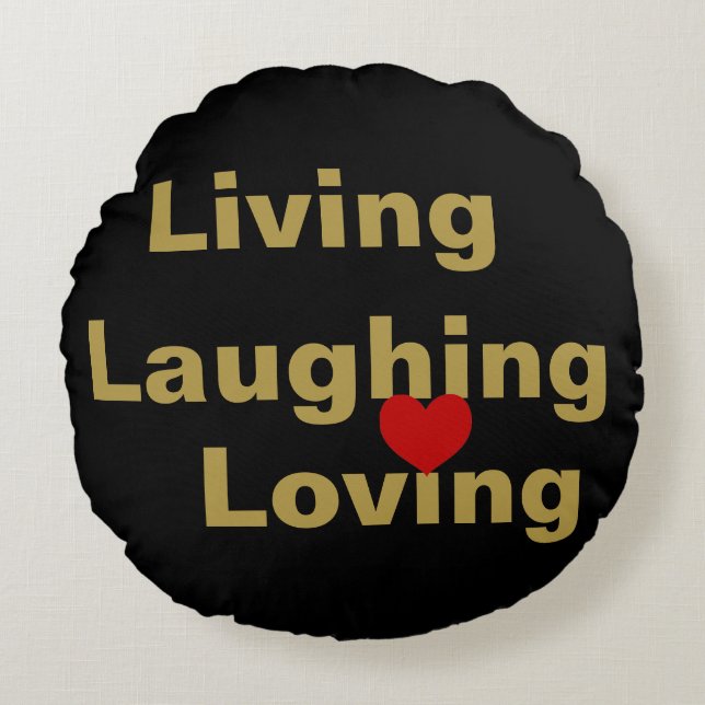 Leven, lachen, liefhebben rond kussen (Voorkant)