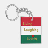 Leven, lachen, liefhebben sleutelhanger (Voorkant Links)