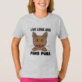 Leven Lang en PAWS SPINT Funny Cat T Shirt (Voorkant)