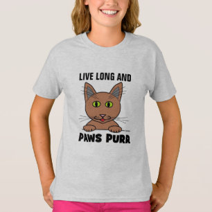 Leven Lang en PAWS SPINT Funny Cat T Shirt