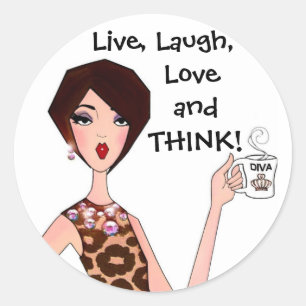 "LEVEN, LAUGH, HOUD EN DENK!" DIVA Stickers