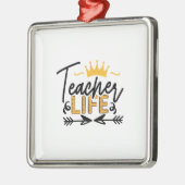 Leven leraar metalen ornament (Links)