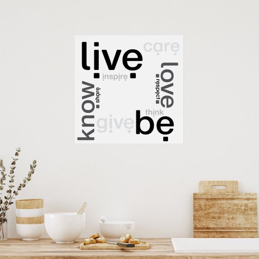 leven | liefde | kennis | poster (Keuken)